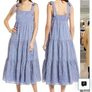 Madewell tie strap tiered maxi dress in size medium